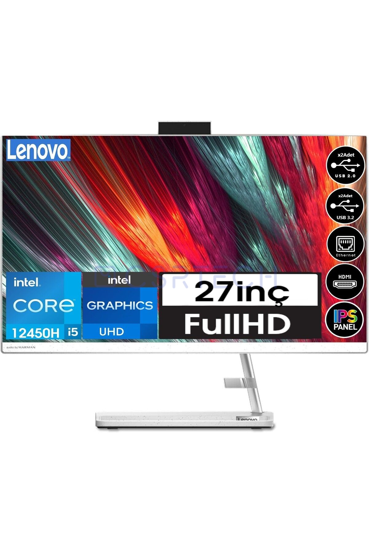 Ideacentre Aıo 3 27IAP7 I5-12450H 64GB 2tb SSD 27" W11PRO FF0GJ00GQTX48+ZETTAUSBBELLEK