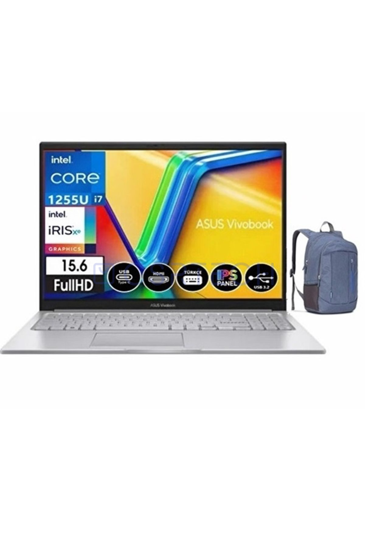 Vivobook 15 X1504ZA-BQ441-P20 Intel Core i7 1255U 40GB 1TB SSD W11H 15.6" FHD Çanta Hediye