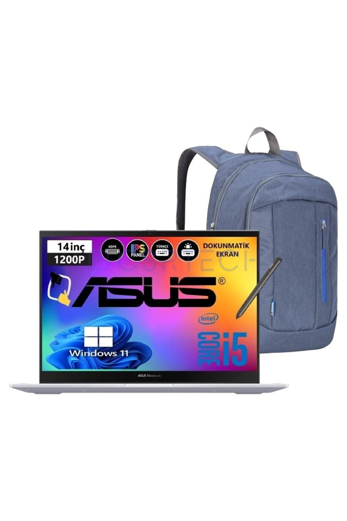 Vivobook S 14 Flip TP3402VA  Intel Core I5-1335U 8gb Ram 1tb SSD 14'' IPS W11 Csrtech Çantalı